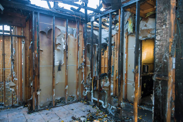 Professional Fire Damage Restoration technician working in Crownsville, MD